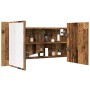 Armario con espejo LED madera ingeniería envejecida 90x12x45 cm de , Tocadores de baño - Ref: Foro24-856284, Precio: 71,00 €,...