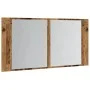 Armario con espejo LED madera ingeniería envejecida 90x12x45 cm de , Tocadores de baño - Ref: Foro24-856284, Precio: 69,85 €,...