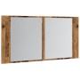 Armario con espejo LED madera ingeniería envejecida 90x12x45 cm de , Tocadores de baño - Ref: Foro24-856284, Precio: 71,00 €,...