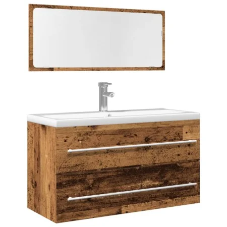 Juego de muebles de baño 2 piezas madera ingeniería envejecida de , Muebles de baño - Ref: Foro24-856388, Precio: 97,04 €, De...