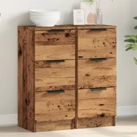 2 Schränke aus Holzwerkstoff in verwittertem Holzdesign, jeweils 30x30x70cm. von , Sideboards - Ref: Foro24-856956, Preis: 95...