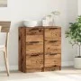 Aparadores 2 uds madera ingeniería madera envejecida 30x30x70cm de , Aparadores - Ref: Foro24-856956, Precio: 95,31 €, Descue...