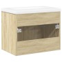 Mueble de baño con lavabo integrado roble Sonoma de , Muebles de baño - Ref: Foro24-3324983, Precio: 150,58 €, Descuento: %