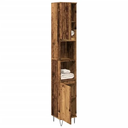 Armario de baño madera de ingeniería envejecida 30x30x190 cm de , Muebles de baño - Ref: Foro24-857199, Precio: 86,01 €, Desc...
