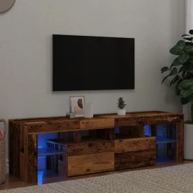 Mueble TV luces LED madera ingeniería envejecida 140x36,5x40 cm de , Muebles TV - Ref: Foro24-856303, Precio: 120,43 €, Descu...
