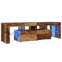 Mueble TV luces LED madera ingeniería envejecida 140x36,5x40 cm de , Muebles TV - Ref: Foro24-856303, Precio: 122,22 €, Descu...