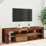 TV stand with LED lights, aged engineered wood, 140x36.5x40 cm by , TV Furniture - Ref: Foro24-856303, Price: 120,43 €, Disco...