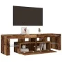 TV stand with LED lights, aged engineered wood, 140x36.5x40 cm by , TV Furniture - Ref: Foro24-856303, Price: 120,43 €, Disco...