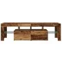 TV stand with LED lights, aged engineered wood, 140x36.5x40 cm by , TV Furniture - Ref: Foro24-856303, Price: 120,43 €, Disco...
