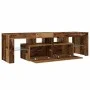 TV stand with LED lights, aged engineered wood, 140x36.5x40 cm by , TV Furniture - Ref: Foro24-856303, Price: 120,43 €, Disco...