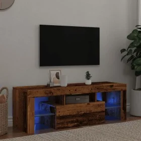 Mueble TV luces LED madera ingeniería envejecida 120x36,5x40 cm de , Muebles TV - Ref: Foro24-856301, Precio: 89,31 €, Descue...
