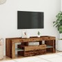 Mueble TV luces LED madera ingeniería envejecida 120x36,5x40 cm de , Muebles TV - Ref: Foro24-856301, Precio: 92,89 €, Descue...