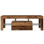 Mueble TV luces LED madera ingeniería envejecida 120x36,5x40 cm de , Muebles TV - Ref: Foro24-856301, Precio: 92,89 €, Descue...