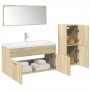 Set de muebles de baño 3 pzas madera contrachapada roble Sonoma de , Muebles de baño - Ref: Foro24-3324997, Precio: 107,85 €,...