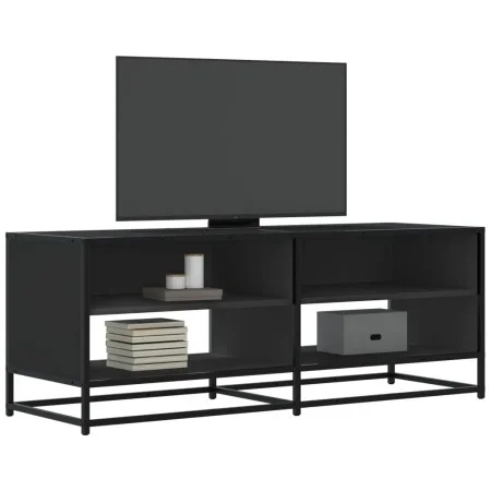 Mueble de TV madera de ingeniería y metal negro 120,5x40x46 cm de , Muebles TV - Ref: Foro24-848889, Precio: 80,80 €, Descuen...