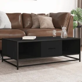 Mesa de centro de madera ingeniería y metal negro 100x57x35 cm de , Mesas de centro - Ref: Foro24-848759, Precio: 78,53 €, De...