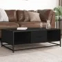 Holztisch mit Ingenieurholz und schwarzem Metall 100x57x35 cm. von , Couchtisch - Ref: Foro24-848759, Preis: 78,53 €, Rabatt: %