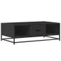 Holztisch mit Ingenieurholz und schwarzem Metall 100x57x35 cm. von , Couchtisch - Ref: Foro24-848759, Preis: 78,53 €, Rabatt: %