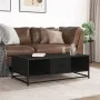Holztisch mit Ingenieurholz und schwarzem Metall 100x57x35 cm. von , Couchtisch - Ref: Foro24-848759, Preis: 78,53 €, Rabatt: %
