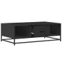 Holztisch mit Ingenieurholz und schwarzem Metall 100x57x35 cm. von , Couchtisch - Ref: Foro24-848759, Preis: 78,53 €, Rabatt: %