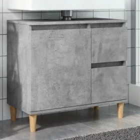 Mueble de lavabo madera ingeniería gris hormigón 65x33x60 cm de , Tocadores de baño - Ref: Foro24-857119, Precio: 61,15 €, De...