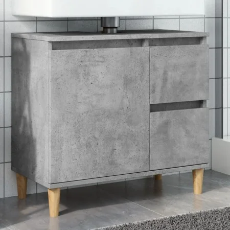 Mueble de lavabo madera ingeniería gris hormigón 65x33x60 cm de , Tocadores de baño - Ref: Foro24-857119, Precio: 61,15 €, De...