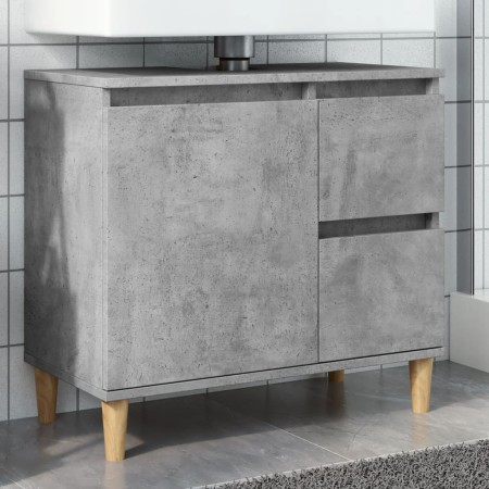 Mueble de lavabo madera ingeniería gris hormigón 65x33x60 cm de , Tocadores de baño - Ref: Foro24-857119, Precio: 58,04 €, De...