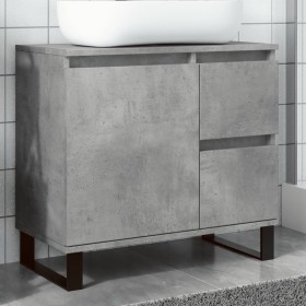 Mueble de lavabo madera ingeniería gris hormigón 65x33x60 cm de , Muebles de baño - Ref: Foro24-857228, Precio: 74,23 €, Desc...