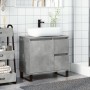 Mueble de lavabo madera ingeniería gris hormigón 65x33x60 cm de , Muebles de baño - Ref: Foro24-857228, Precio: 74,23 €, Desc...