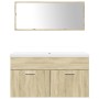 Set de muebles de baño 3 pzas madera contrachapada roble Sonoma de , Muebles de baño - Ref: Foro24-3324988, Precio: 253,29 €,...