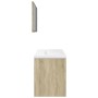 Set de muebles de baño 3 pzas madera contrachapada roble Sonoma de , Muebles de baño - Ref: Foro24-3324988, Precio: 253,29 €,...
