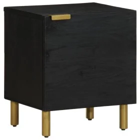 Mesita de noche de madera maciza de mango negra 40x33x46 cm de , Mesitas de noche - Ref: Foro24-4017644, Precio: 52,09 €, Des...