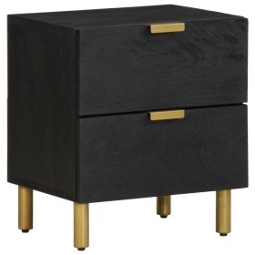 Mesita de noche de madera maciza de mango negra 40x33x46 cm de , Mesitas de noche - Ref: Foro24-4017646, Precio: 71,67 €, Des...