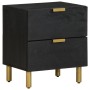 Mesita de noche de madera maciza de mango negra 40x33x46 cm de , Mesitas de noche - Ref: Foro24-4017646, Precio: 71,67 €, Des...