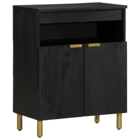 Engineered wood black sideboard 60x33x75 cm by , CD and DVD storage - Ref: Foro24-4017673, Price: 94,26 €, Discount: %