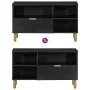Mueble de TV madera de ingeniería negro 80x33x46 cm de , Almacenamiento para CD y DVD - Ref: Foro24-4017665, Precio: 83,39 €,...