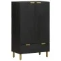 Aparador alto madera de ingeniería negro 60x33x100 cm de , Almacenamiento para CD y DVD - Ref: Foro24-4017678, Precio: 132,06...