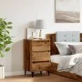 Mesita de noche con patas de metal madera envejecida 40x35x69cm de , Mesitas de noche - Ref: Foro24-856424, Precio: 75,90 €, ...