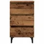 Mesita de noche con patas de metal madera envejecida 40x35x69cm de , Mesitas de noche - Ref: Foro24-856424, Precio: 75,90 €, ...