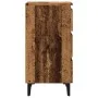 Mesita de noche con patas de metal madera envejecida 40x35x69cm de , Mesitas de noche - Ref: Foro24-856424, Precio: 75,90 €, ...