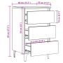Mesita de noche con patas de metal madera envejecida 40x35x69cm de , Mesitas de noche - Ref: Foro24-856424, Precio: 81,83 €, ...