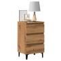 Mesita de noche con patas de metal roble artisian 40x35x69 cm de , Mesitas de noche - Ref: Foro24-856426, Precio: 87,17 €, De...