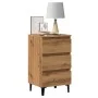 Mesita de noche con patas de metal roble artisian 40x35x69 cm de , Mesitas de noche - Ref: Foro24-856426, Precio: 80,50 €, De...