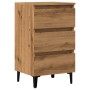 Mesita de noche con patas de metal roble artisian 40x35x69 cm de , Mesitas de noche - Ref: Foro24-856426, Precio: 87,17 €, De...