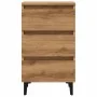 Mesita de noche con patas de metal roble artisian 40x35x69 cm de , Mesitas de noche - Ref: Foro24-856426, Precio: 80,50 €, De...