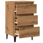Mesita de noche con patas de metal roble artisian 40x35x69 cm de , Mesitas de noche - Ref: Foro24-856426, Precio: 87,17 €, De...