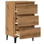 Mesita de noche con patas de metal roble artisian 40x35x69 cm de , Mesitas de noche - Ref: Foro24-856426, Precio: 80,50 €, De...