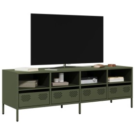 Mueble TV acero laminado en frío verde oliva 135x39x43,5 cm de , Muebles TV - Ref: Foro24-851332, Precio: 159,96 €, Descuento: %