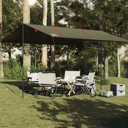 Lona de camping impermeable verde oliva 451x420 cm de , Tiendas de campaña - Ref: Foro24-4009603, Precio: 48,34 €, Descuento: %