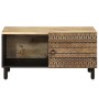 Mesa de centro madera maciza de mango rugosa negro 80x50x40 cm de , Mesas de centro - Ref: Foro24-4018632, Precio: 72,55 €, D...